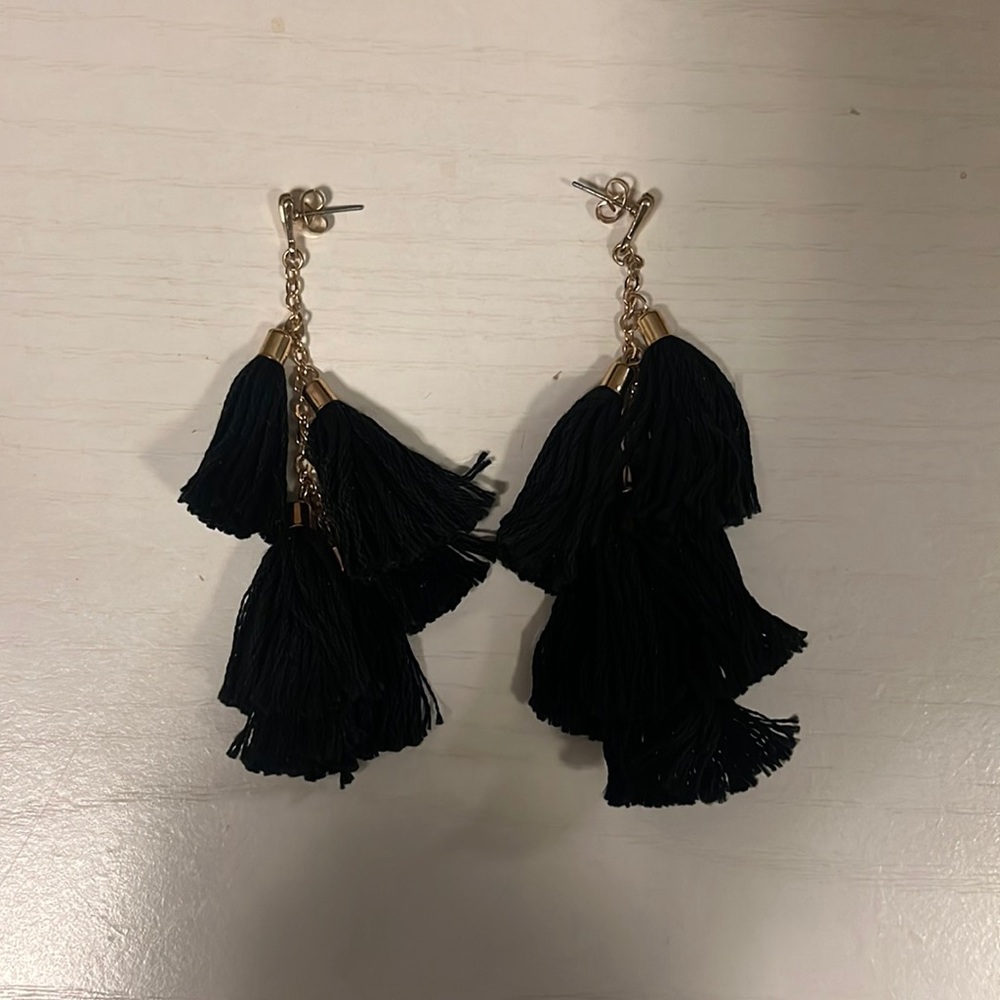 Black Tassel Earrings